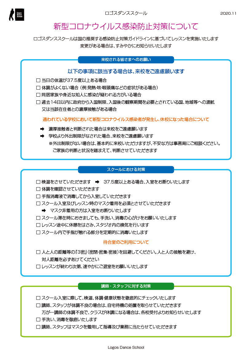 新型コロナウイルス感染防止対策